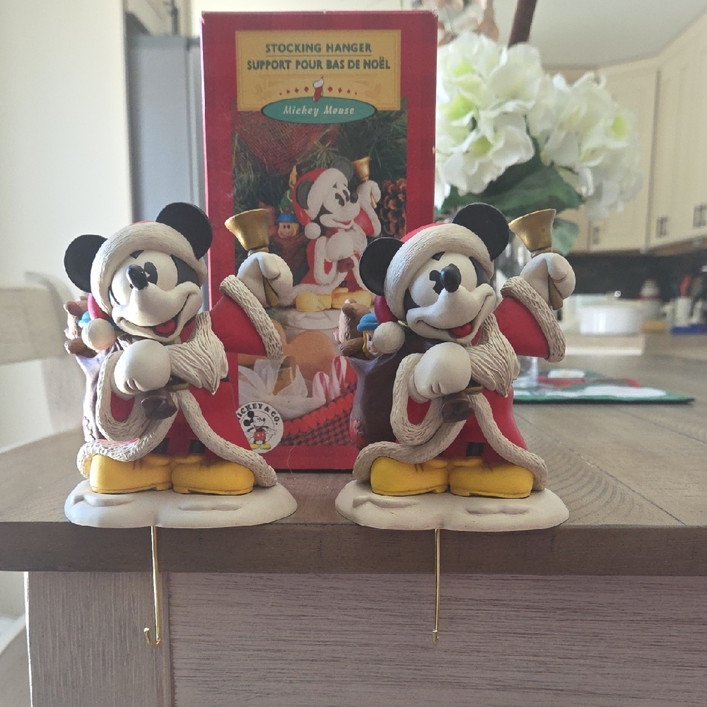 Hallmark Mickey Mouse Holiday Stocking Hanger - Red and White